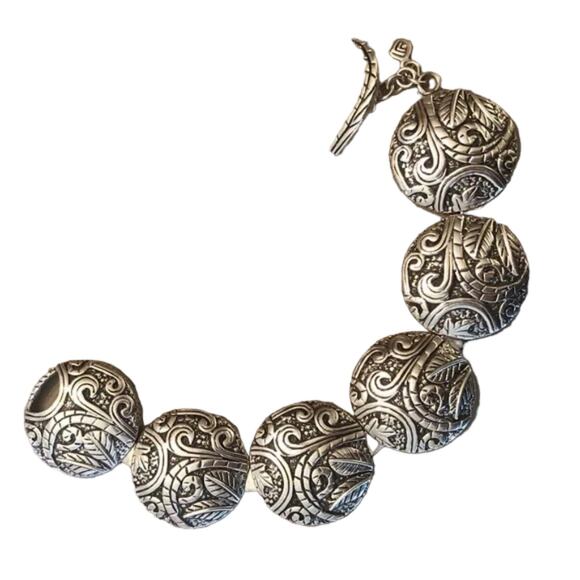 Silpada Sterling Silver Ancient Scroll Bracelet Toggle Clasp B2092 - Picture 1 of 13